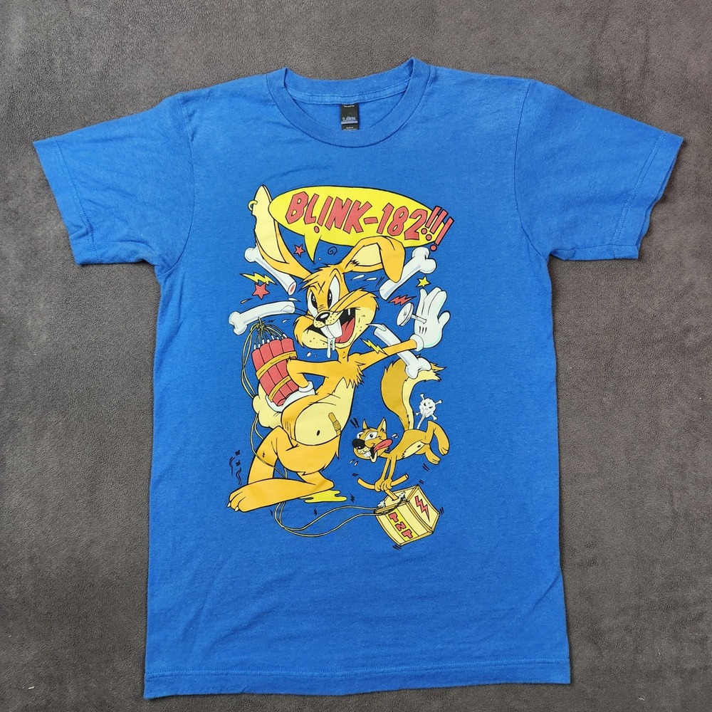 Blink-182 T Shirt Adult Small Blue Bunny TNT Squirrel Pop Punk Band Rabbit Tee‎